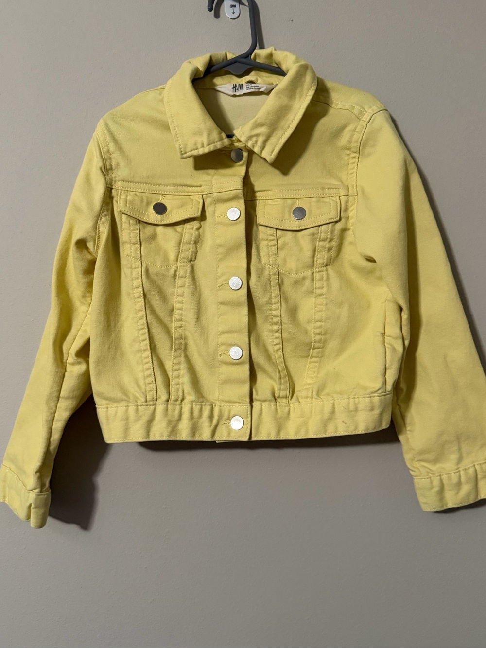 H&M Girls' Yellow Denim Jacket Size 6-7Y